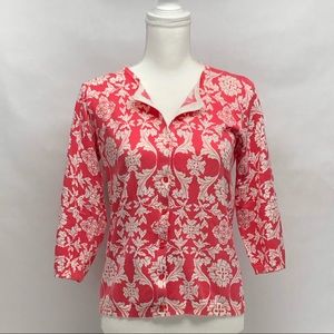 August Silk Pink Pattern Cardigan